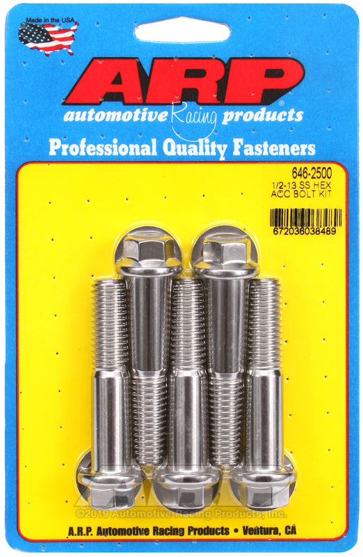 ARP 646-2500 1/2-13 X 2.500 Hex SS Bolts