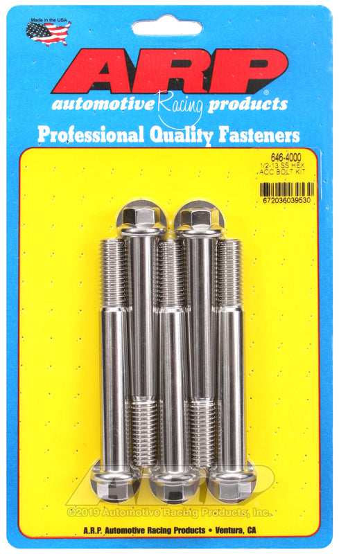 ARP 646-4000 1/2-13 X 4.000 Hex SS Bolts