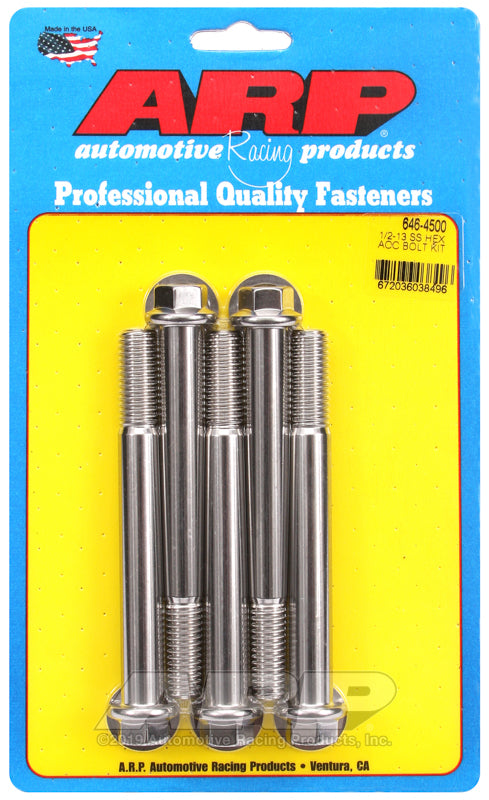ARP 646-4500 1/2-13 X 4.500 Hex SS Bolts