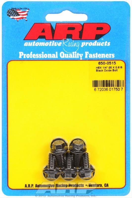 ARP 650-0515 1/4-20 X 0.515 Hex Black Oxide Bolts