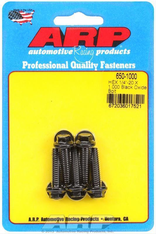 ARP Fasteners ARP650-1000 650-1000 1/4-20 X 1.000 Hex Black Oxide Bolts