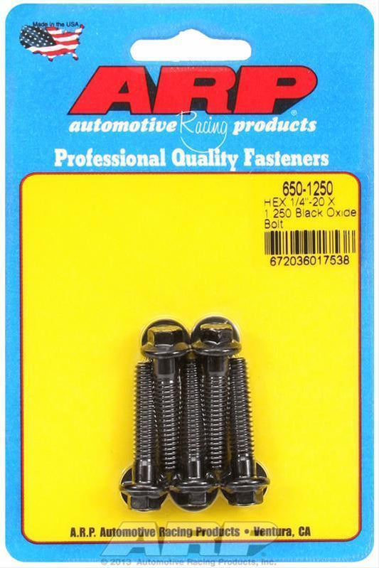 ARP 650-1250 1/4-20 X 1.250 Hex Black Oxide Bolts