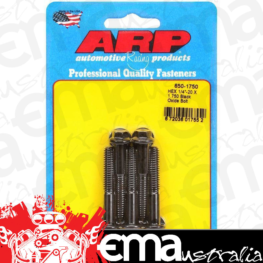 ARP 650-1750 1/4-20 X 1.750 Hex Black Oxide Bolts