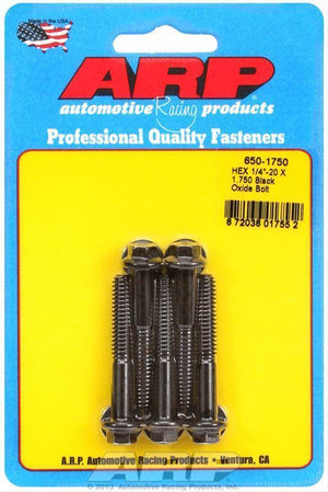 ARP Fasteners ARP650-1750 650-1750 1/4-20 X 1.750 Hex Black Oxide Bolts