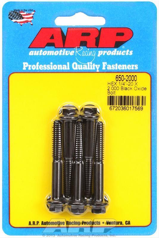 ARP 650-2000 1/4-20 X 2.000 Hex Black Oxide Bolts