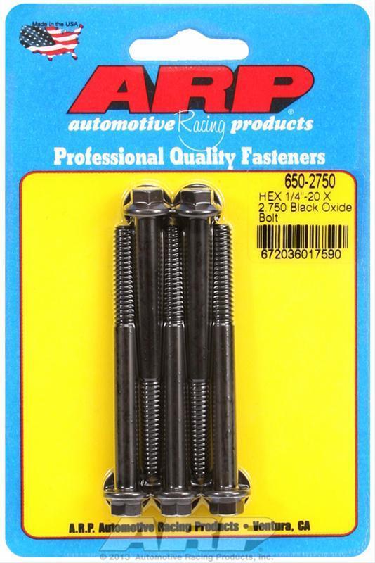 ARP 650-2750 1/4-20 X 2.750 Hex Black Oxide Bolts