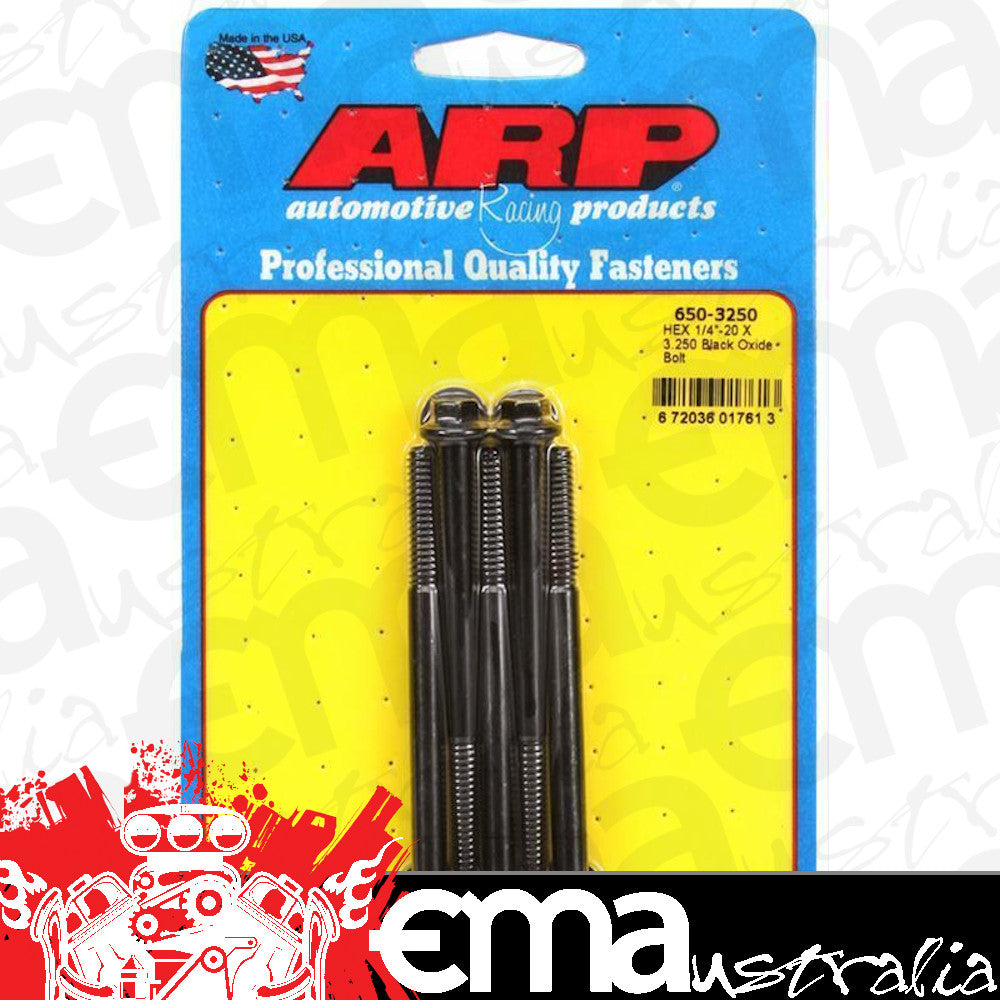 ARP 650-3250 1/4-20 X 3.250 Hex Black Oxide Bolts