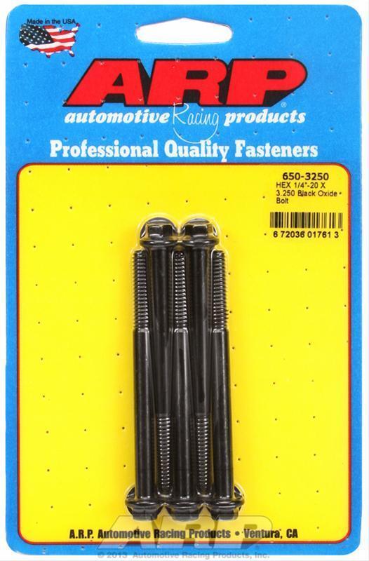 ARP 650-3250 1/4-20 X 3.250 Hex Black Oxide Bolts