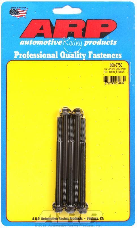 ARP 650-3750 1/4-20 X 3.750 Hex Black Oxide Bolts