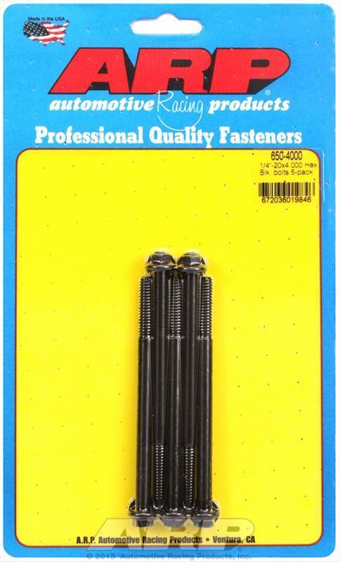 ARP 650-4000 1/4-20 X 4.000 Hex Black Oxide Bolts