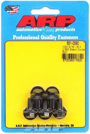 ARP 651-0560 5/16-18 X 0.560 Hex Black Oxide Bolts