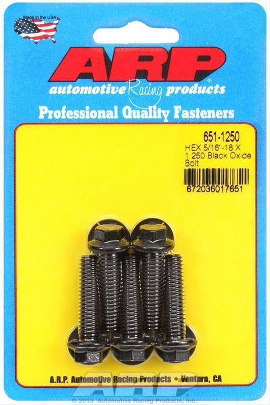 ARP 651-1250 5/16-18 X 1.250 Hex Black Oxide Bolts