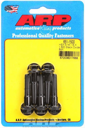 ARP 651-1500 5/16-18 X 1.500 Hex Black Oxide Bolts