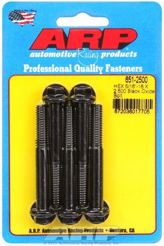 ARP 651-2500 5/16-18 X 2.500 Hex Black Oxide Bolts