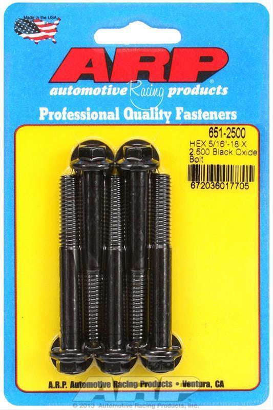 ARP 651-2500 5/16-18 X 2.500 Hex Black Oxide Bolts