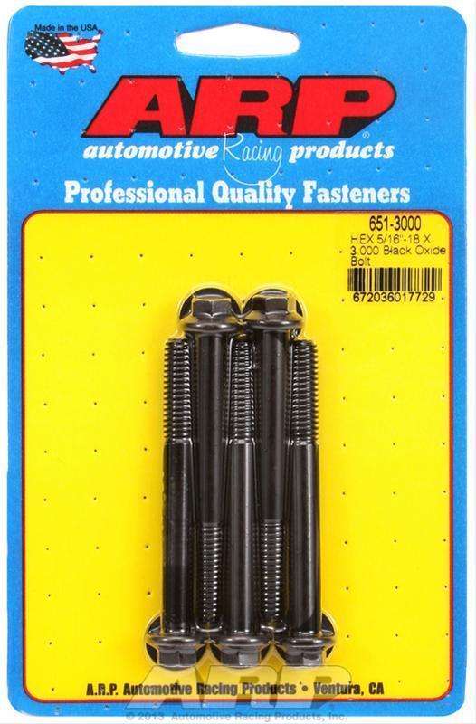 ARP 651-3000 5/16-18 X 3.000 Hex Black Oxide Bolts