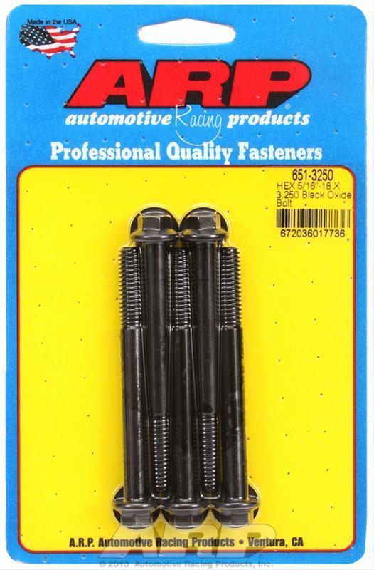 ARP 651-3250 5/16-18 X 3.250 Hex Black Oxide Bolts
