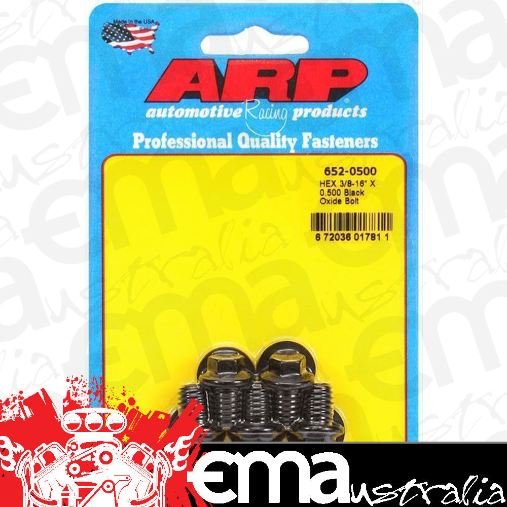ARP 652-0500 3/8-16 X 0.500 Hex Black Oxide Bolts