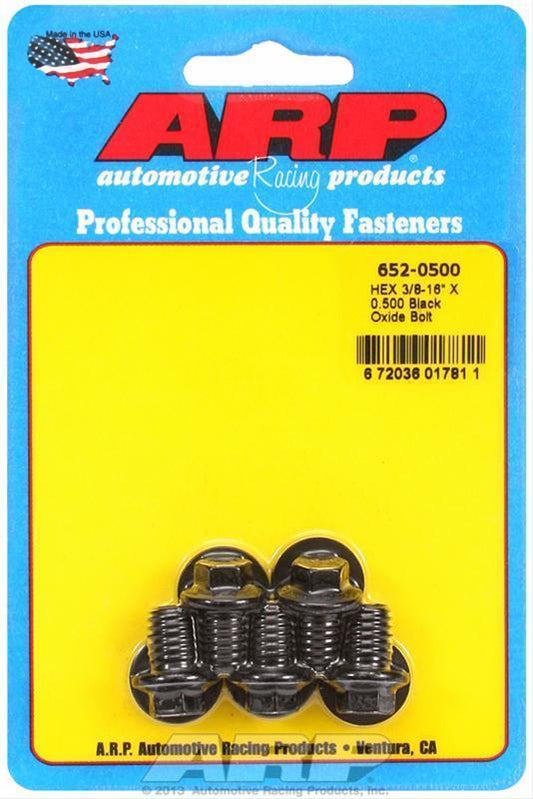 ARP 652-0500 3/8-16 X 0.500 Hex Black Oxide Bolts