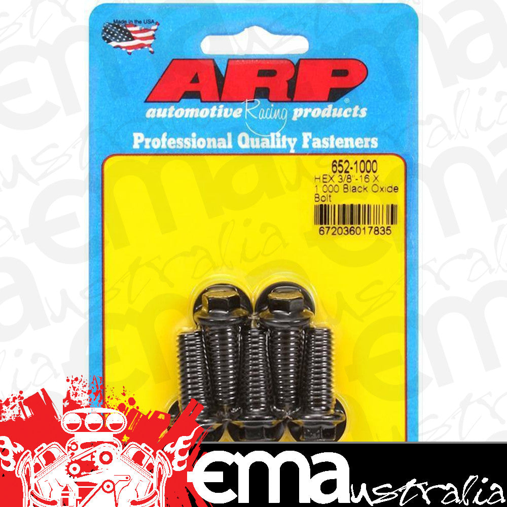 ARP 652-1000 3/8-16 X 1.000 Hex Black Oxide Bolts