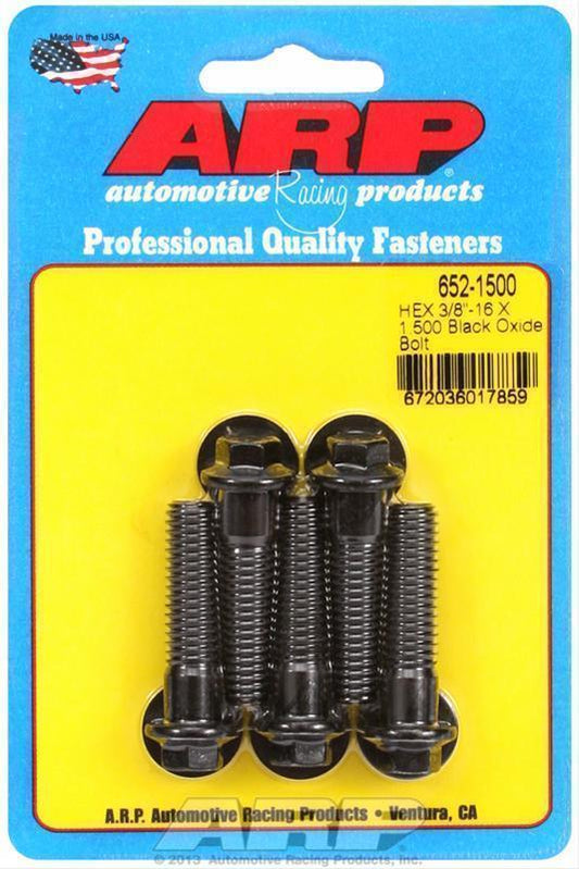 ARP 652-1500 3/8-16 X 1.500 Hex Black Oxide Bolts
