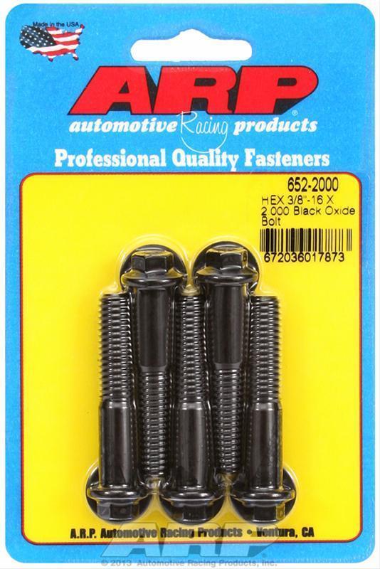 ARP 652-2000 3/8-16 X 2.000 Hex Black Oxide Bolts