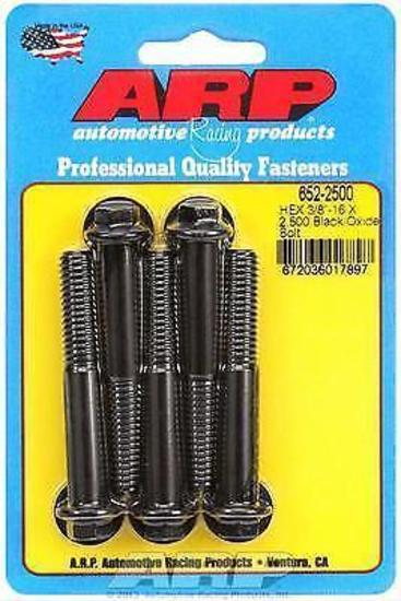 ARP 652-2500 3/8-16 X 2.500 Hex Black Oxide Bolts