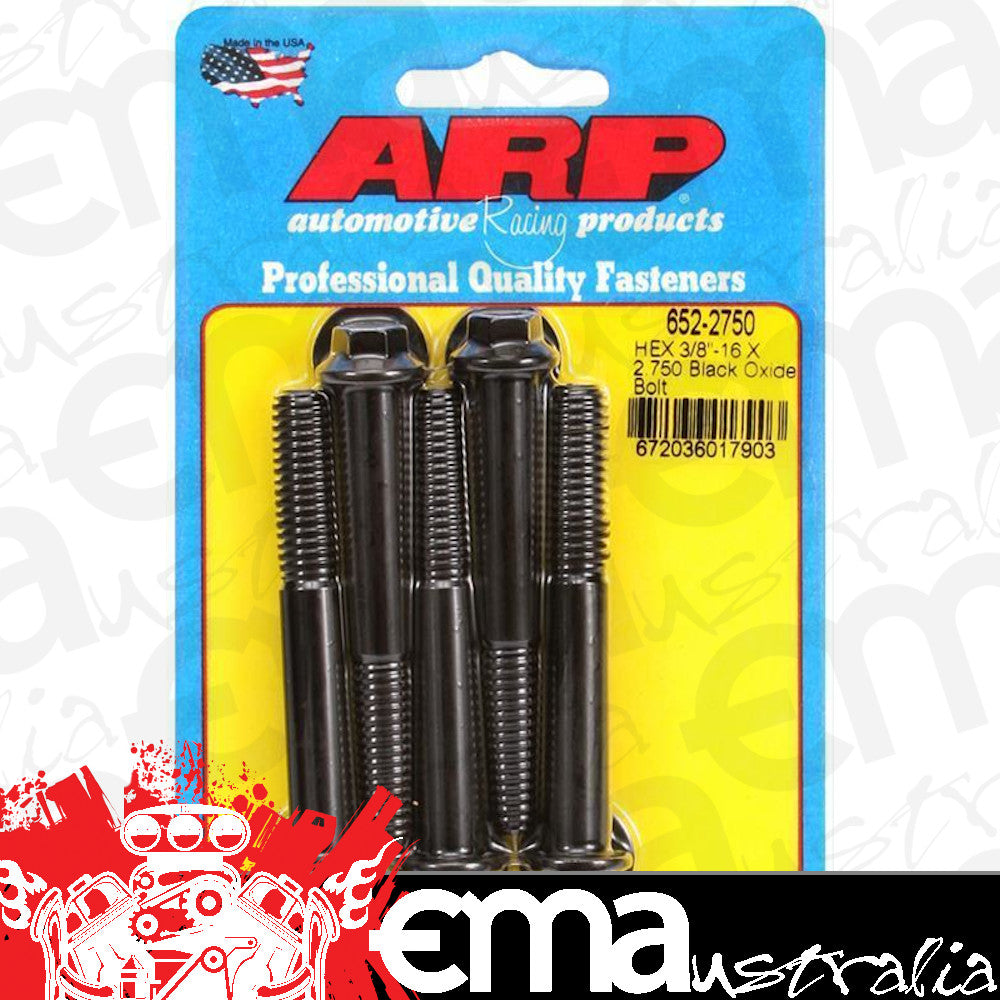 ARP 652-2750 3/8-16 X 2.750 Hex Black Oxide Bolts