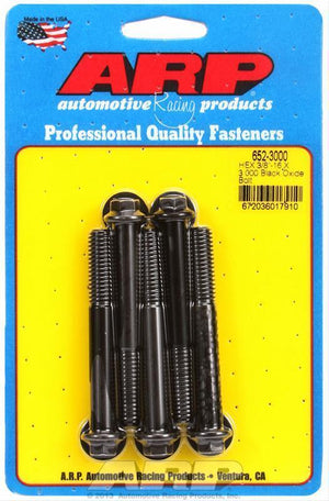 ARP 652-3000 3/8-16 X 3.000 Hex Black Oxide Bolts