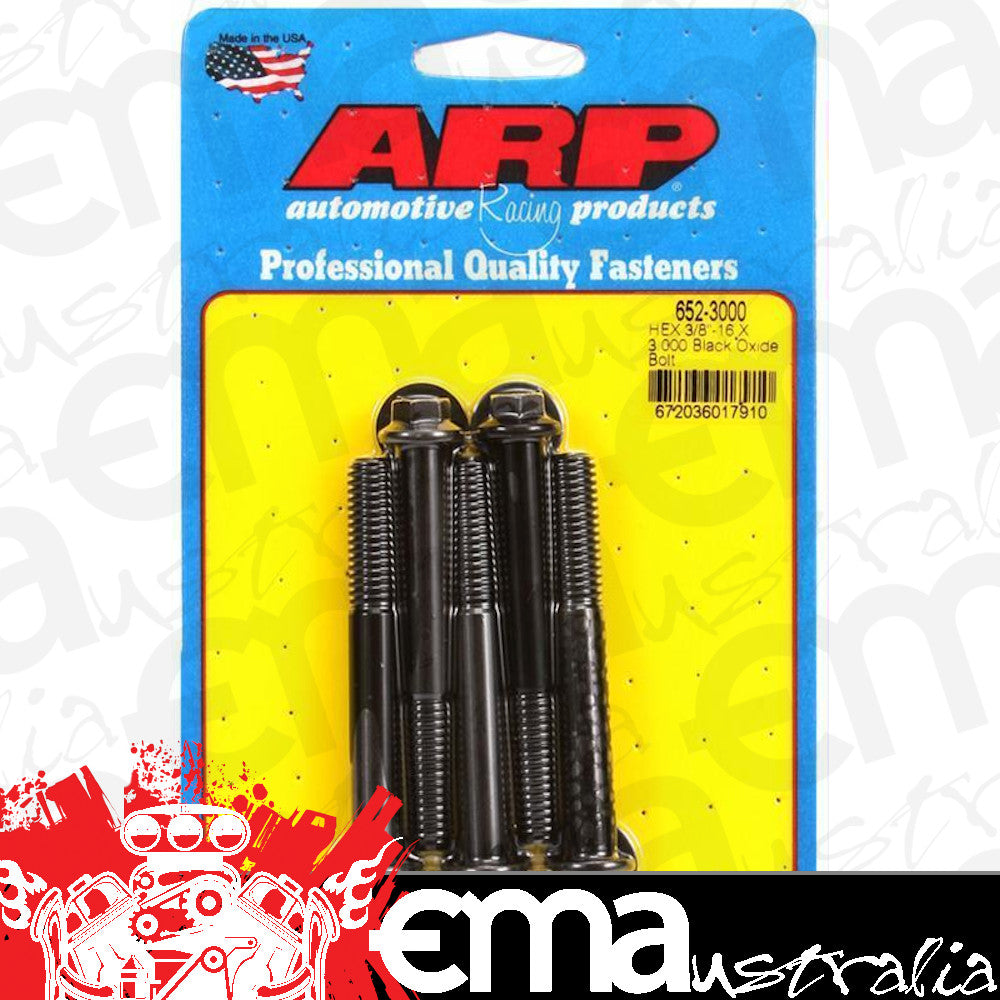 ARP 652-3000 3/8-16 X 3.000 Hex Black Oxide Bolts