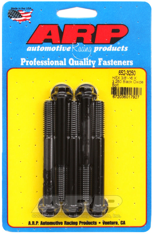 ARP 652-3250 3/8-16 X 3.250 Hex Black Oxide Bolts