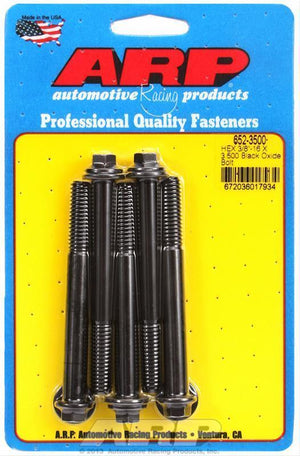ARP 652-3500 3/8-16 X 3.500 Hex Black Oxide Bolts