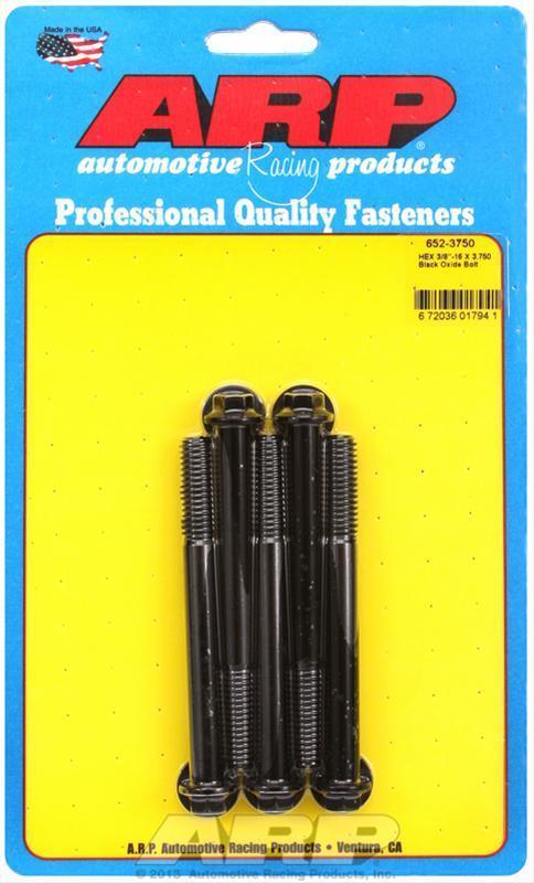 ARP 652-3750 3/8-16 X 3.750 Hex Black Oxide Bolts