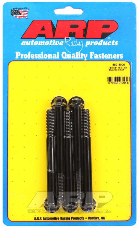 ARP 652-4000 3/8-16 X 4.000 Hex Black Oxide Bolts