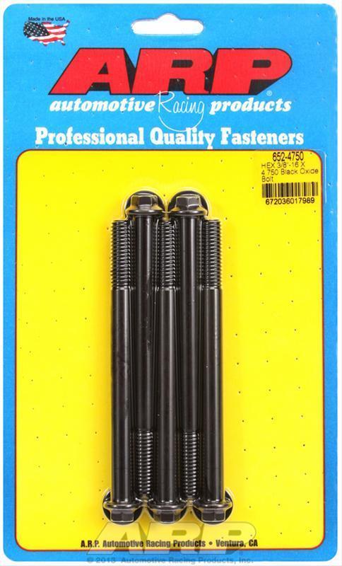 ARP 652-4750 3/8-16 X 4.750 Hex Black Oxide Bolts