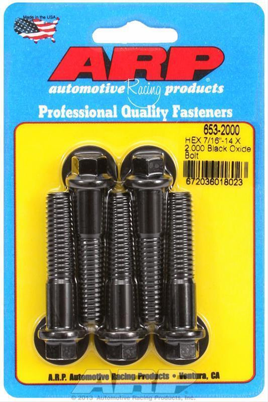 ARP Fasteners ARP653-2000 653-2000 7/16-14 X 2.000 Hex Black Oxide Bolts
