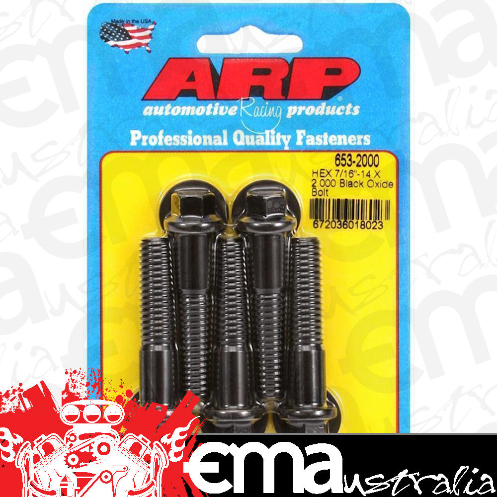 ARP Fasteners ARP653-2000 653-2000 7/16-14 X 2.000 Hex Black Oxide Bolts