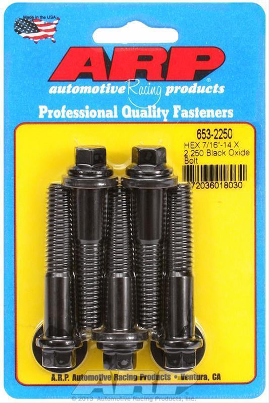 ARP Fasteners ARP653-2250 653-2250 7/16-14 X 2.250 Hex Black Oxide Bolts