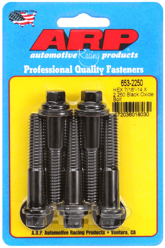 ARP Fasteners ARP653-2250 653-2250 7/16-14 X 2.250 Hex Black Oxide Bolts