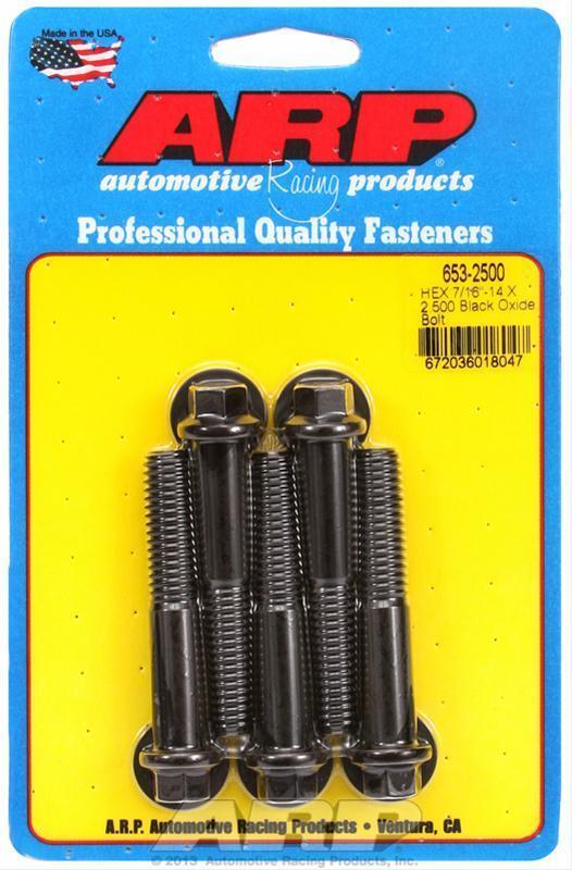 ARP 653-2500 7/16-14 X 2.500 Hex Black Oxide Bolts