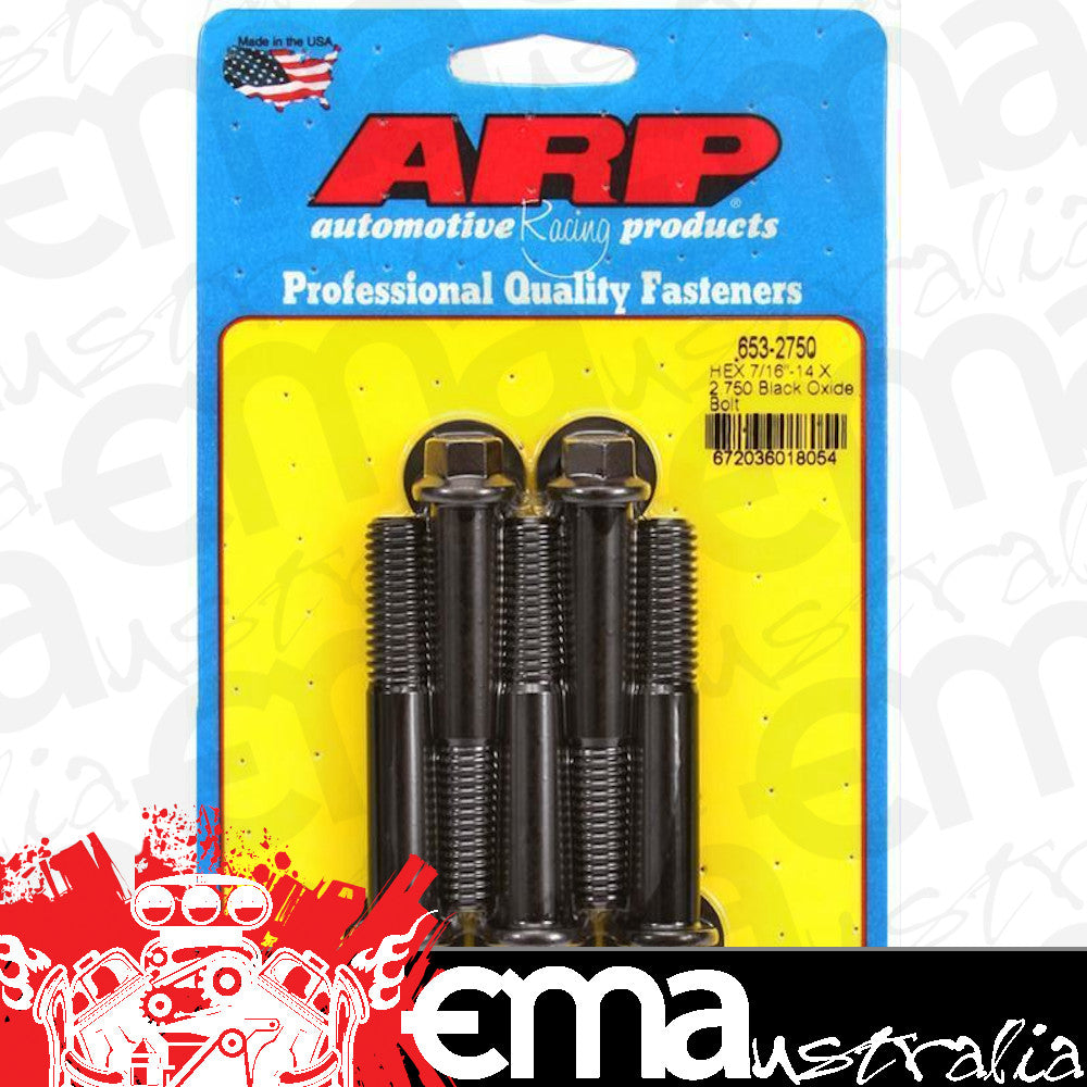 ARP 653-2750 7/16-14 X 2.750 Hex Black Oxide Bolts