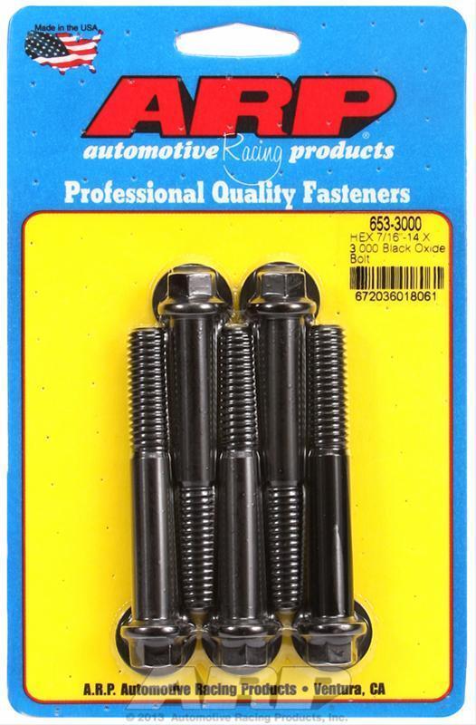 ARP 653-3000 7/16-14 X 3.000 Hex Black Oxide Bolts