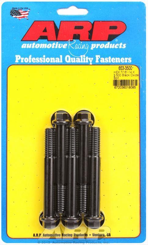 ARP 653-3500 7/16-14 X 3.500 Hex Black Oxide Bolts