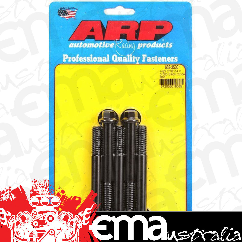 ARP 653-3500 7/16-14 X 3.500 Hex Black Oxide Bolts