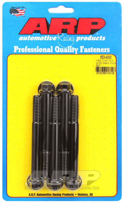 ARP Fasteners ARP653-4000 653-4000 7/16-14 X 4.000 Hex Black Oxide Bolts