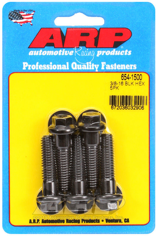 ARP 654-1500 3/8-16 X 1.500 Hex 7/16 Wrenching Black Oxide Bolts