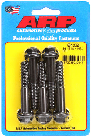ARP 654-2250 3/8-16 X 2.250 Hex 7/16 Wrenching Black Oxide Bolts