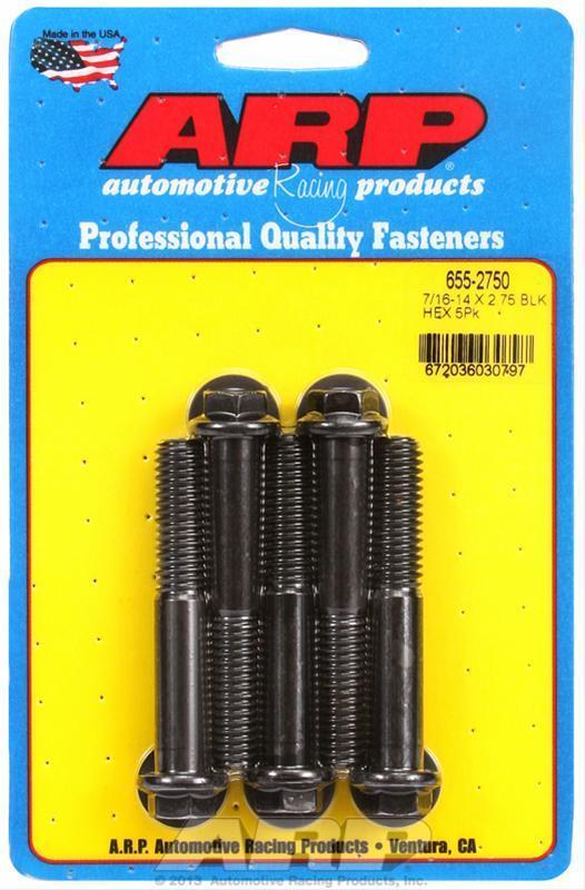 ARP 655-2750 7/16-14 X 2.750 Hex 1/2 Wrenching Black Oxide Bolts