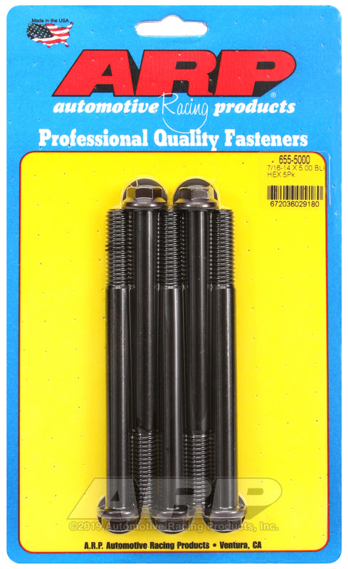 ARP 655-5000 7/16-14 X 5.000 Hex 1/2 Wrenching Black Oxide Bolts