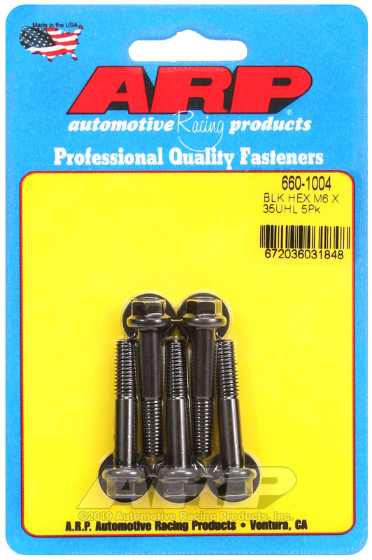 ARP 660-1004 M6 X 1.00 X 35 Hex Black Oxide Bolts
